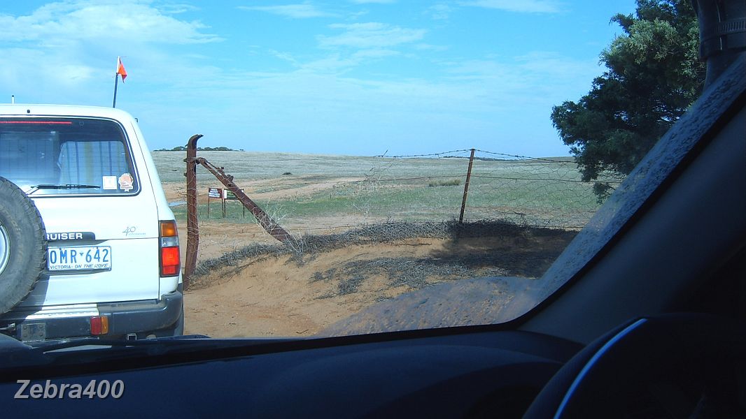 15-Zebra crosses the Vic-SA Border to start the Border Track.JPG